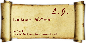 Lackner János névjegykártya