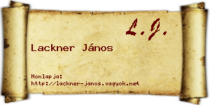 Lackner János névjegykártya